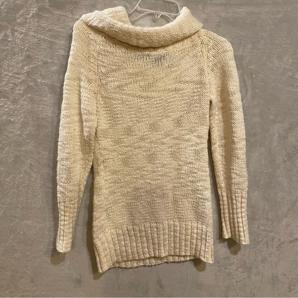 Bebe Sweater Women’s Medium Cream Cowl Neck Oversized - Picture 2 of 6